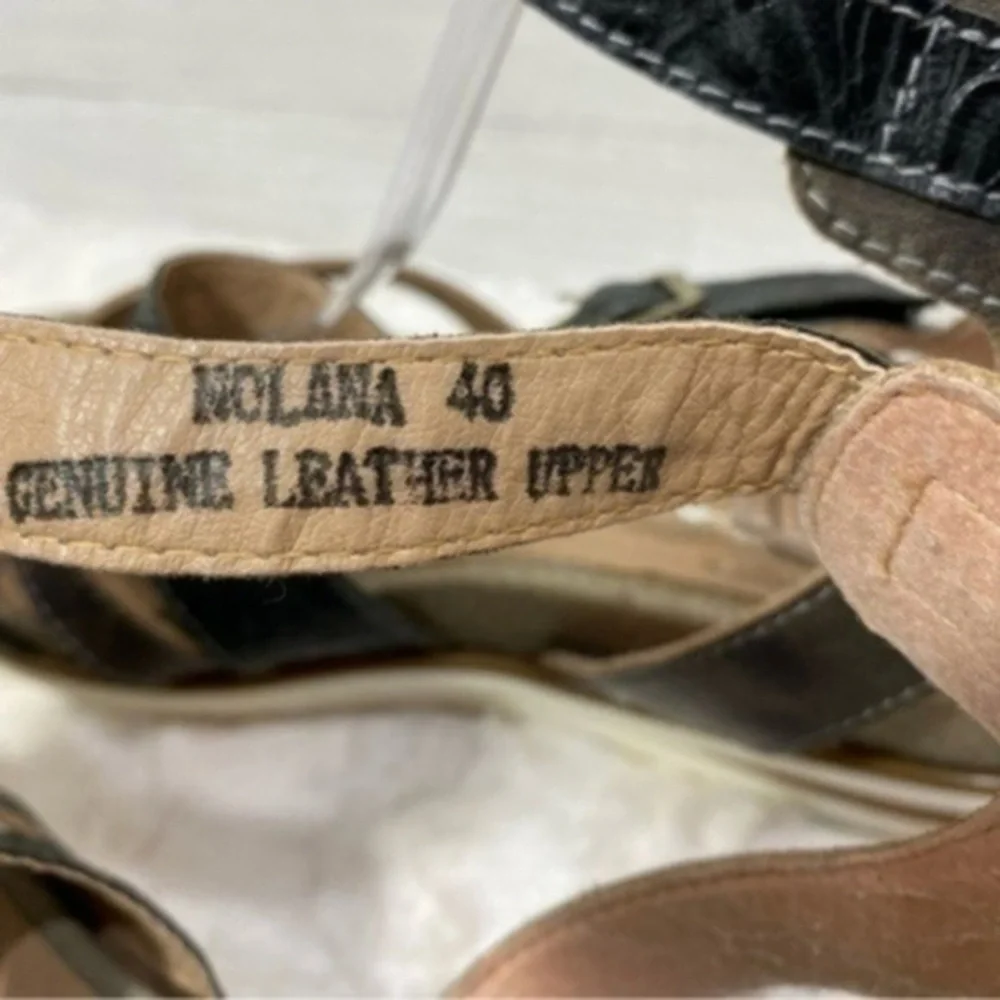 L'ARTISTE PLATFORM SANDAL Size 40 Color Black/Tan